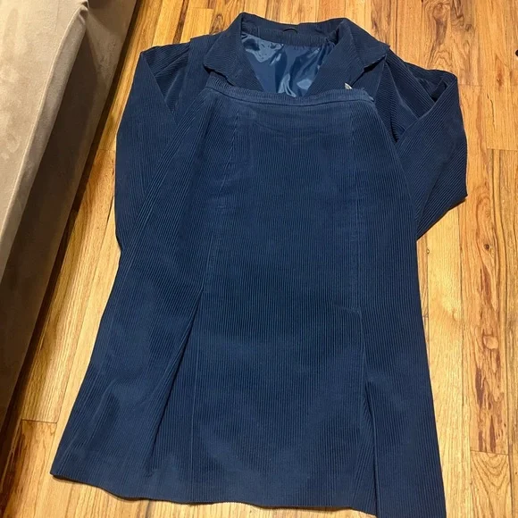 London House Navy Corduroy Skirt Suit Set Size 12(Fits LikeUS 8)made in Scotland - Picture 4 of 9